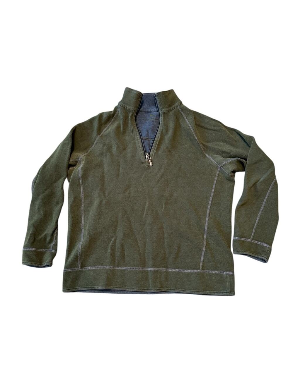 Tommy Bahama Olive Aruba 1/4 Zip-Up Sweater